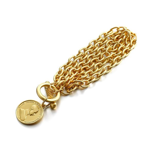 *HOST PICK* Gold Triple Chain Bracelet - Picture 6 of 6